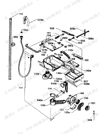 Взрыв-схема стиральной машины Zanussi ZF850WX - Схема узла Water equipment